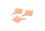 Copper Pole Star Blank, 6 Raw Copper, Copper Blanks, Copper Pole Star Blanks (27x22x0.80mm) M02786