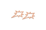 Copper Pole Star Blank, 6 Raw Copper, Copper Blanks, Copper Pole Star Blanks (27x22x0.80mm) M02787
