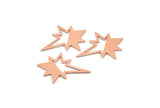 Copper Pole Star Blank, 6 Raw Copper, Copper Blanks, Copper Pole Star Blanks (27x22x0.80mm) M02788