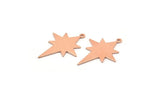 Copper Pole Star Blank, 6 Raw Copper, Copper Blanks, Copper Pole Star Blanks (27x22x0.80mm) M02789
