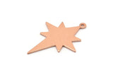 Copper Pole Star Blank, 6 Raw Copper, Copper Blanks, Copper Pole Star Blanks (27x22x0.80mm) M02789
