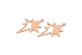Copper Pole Star Blank, 6 Raw Copper, Copper Blanks, Copper Pole Star Blanks (27x22x0.80mm) M02791