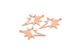Copper Pole Star Blank, 6 Raw Copper, Copper Blanks, Copper Pole Star Blanks (27x22x0.80mm) M02791
