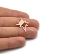 Copper Pole Star Blank, 6 Raw Copper, Copper Blanks, Copper Pole Star Blanks (27x22x0.80mm) M02791