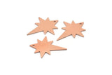Copper Pole Star Blank, 6 Raw Copper, Copper Blanks, Copper Pole Star Blanks (27x22x0.80mm) M02792