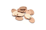 Copper Oval Charm, 25 Raw Copper Oval Charms With 1 Hole, Blanks (11x8x0.80mm) M02751