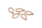 Copper Oval Charm, 25 Raw Copper Oval Charms With 1 Loop, Blanks (14x8x0.80mm) M02752