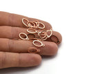 Copper Oval Charm, 25 Raw Copper Oval Charms With 1 Loop, Blanks (14x8x0.80mm) M02752