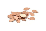Copper Oval Charm, 25 Raw Copper Oval Charms With 1 Loop, Blanks (14x8x0.80mm) M02753