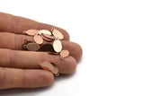 Copper Oval Charm, 25 Raw Copper Oval Charms With 1 Loop, Blanks (14x8x0.80mm) M02753
