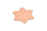 Copper Flower Blank, 4 Raw Copper Flower Blanks, Stamping Blanks (28x25x0.80mm) M02771