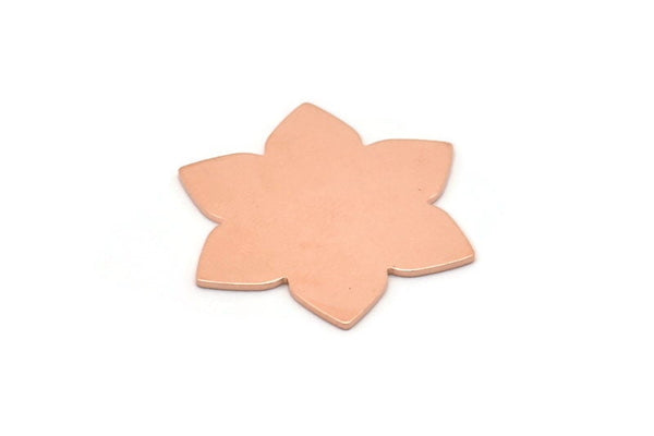 Copper Flower Blank, 4 Raw Copper Flower Blanks, Stamping Blanks (28x25x0.80mm) M02771