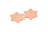 Copper Flower Blank, 4 Raw Copper Flower Blanks, Stamping Blanks (28x25x0.80mm) M02771