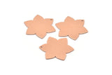 Copper Flower Charm, 4 Raw Copper Flower Charms With 1 Hole, Stamping Blanks (28x25x0.80mm) M02772