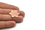 Copper Flower Charm, 4 Raw Copper Flower Charms With 1 Hole, Stamping Blanks (28x25x0.80mm) M02772