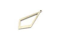 Silver Diamond Charm, 12 Antique Silver Plated Brass Rhombus Charms With 1 Loop, Earrings, Findings (31x14x0.80mm) D1138 H1141