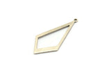 Silver Diamond Charm, 12 Antique Silver Plated Brass Rhombus Charms With 1 Loop, Earrings, Findings (31x14x0.80mm) D1138 H1141