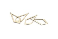 Silver Diamond Charm, 12 Antique Silver Plated Brass Rhombus Charms With 1 Loop, Earrings, Findings (31x14x0.80mm) D1138 H1141