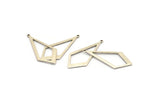 Silver Diamond Charm, 12 Antique Silver Plated Brass Rhombus Charms With 1 Loop, Earrings, Findings (31x14x0.80mm) D1138 H1141