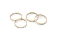 Silver Circle Connectors - 24 Antique Silver Plated Brass Circle Connectors (18x0.8x2mm) D0310 H0642