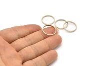 Silver Circle Connectors - 24 Antique Silver Plated Brass Circle Connectors (18x0.8x2mm) D0310 H0642