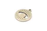 Silver Eye Charm, 12 Antique Silver Plated Brass Eye Charms With 1 Loop, Pendants, Earrings (17x15x1mm) D947 H1042