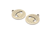 Silver Eye Charm, 12 Antique Silver Plated Brass Eye Charms With 1 Loop, Pendants, Earrings (17x15x1mm) D947 H1042