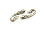 Hook Bracelet Part, 2 Antique Silver Plated Brass Hook Bracelet Charms (36x13x2mm) N0246