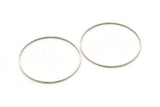 Silver Circle Connectors, 10 Antique Silver Plated Brass Circle Connectors (55x1.7x0.8mm) Bs 1073 H0788