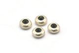Silver Bead Keeper, 12 Antique Silver Plated Brass Bead Keeper, Silicone And Brass, Rondelle (9.5x4.3mm) BS 1741 H0088