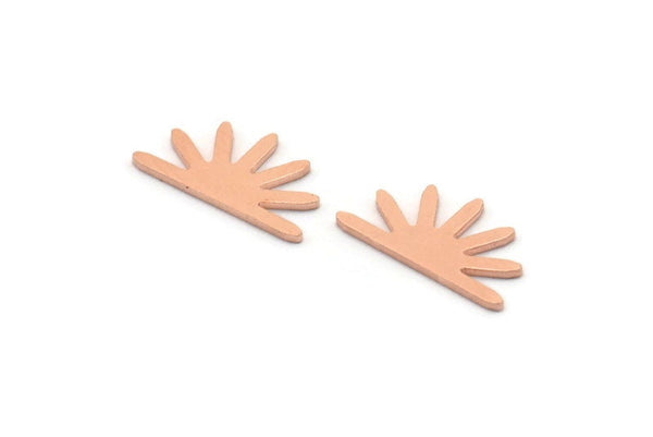 Copper Sun Blank, 24 Raw Copper Sun Blanks, Findings, Connectors (8x15x0.80mm) M02778
