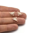 Copper Sun Charm, 24 Raw Copper Sun Charms With 1 Hole And 1 Loop (8x15x0.80mm) M02783