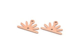Copper Sun Charm, 24 Raw Copper Sun Charms With 1 Hole And 1 Loop (8x15x0.80mm) M02783