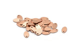 Copper Oval Charm, 50 Raw Copper Oval Charms With 1 Hole, Blanks (9x6x0.80mm) M02769