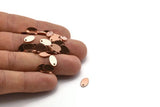 Copper Oval Charm, 50 Raw Copper Oval Charms With 1 Hole, Blanks (9x6x0.80mm) M02769