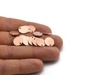 Copper Round Tag, 24 Raw Copper Cabochon Tags With 1 Hole, Copper Tags (11x0.80mm) M02770