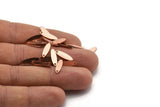 Copper Marquise Charm, 50 Raw Copper Oval Charms With 1 Hole, Findings (14x4x0.80mm) M02764
