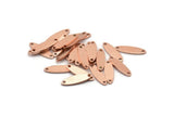 Copper Marquise Charm, 50 Raw Copper Oval Charms With 2 Holes, Findings (14x4x0.80mm) M02767