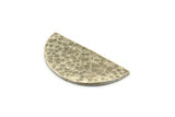 Hammered Half Moon, 4 Hammered Antique Silver Plated Brass Semi Circle Blanks (30x15x1.2mm) N0209 H0035