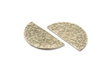 Hammered Half Moon, 2 Hammered Antique Silver Plated Brass Semi Circle Blanks (30x15x1.2mm) N0209 H0035