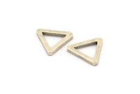 Silver Triangle Charm - 6 Antique Silver Plated Brass Triangles (17x2mm) D0017 H0638
