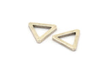 Silver Triangle Charm - 6 Antique Silver Plated Brass Triangles (17x2mm) D0017 H0638