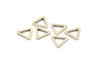 Silver Triangle Charm - 6 Antique Silver Plated Brass Triangles (17x2mm) D0017 H0638