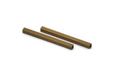 Square Antique Tube, 24 Square Antique Brass Tubes (40x3x3mm) Brc301