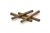 Square Antique Tube, 24 Square Antique Brass Tubes (40x3x3mm) Brc301