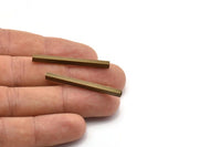 Square Antique Tube, 24 Square Antique Brass Tubes (40x3x3mm) Brc301