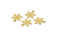 Brass Snowflake Charm, 50 Raw Brass Snowflake Charms (13x10.5mm) A0611