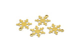 Brass Snowflake Charm, 50 Raw Brass Snowflake Charms (13x10.5mm) A0611