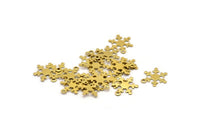 Brass Snowflake Charm, 50 Raw Brass Snowflake Charms (13x10.5mm) A0611
