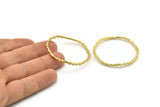 44mm Circle Connectors, 2 Raw Brass Circle Connectors (44x2x2mm) N1734